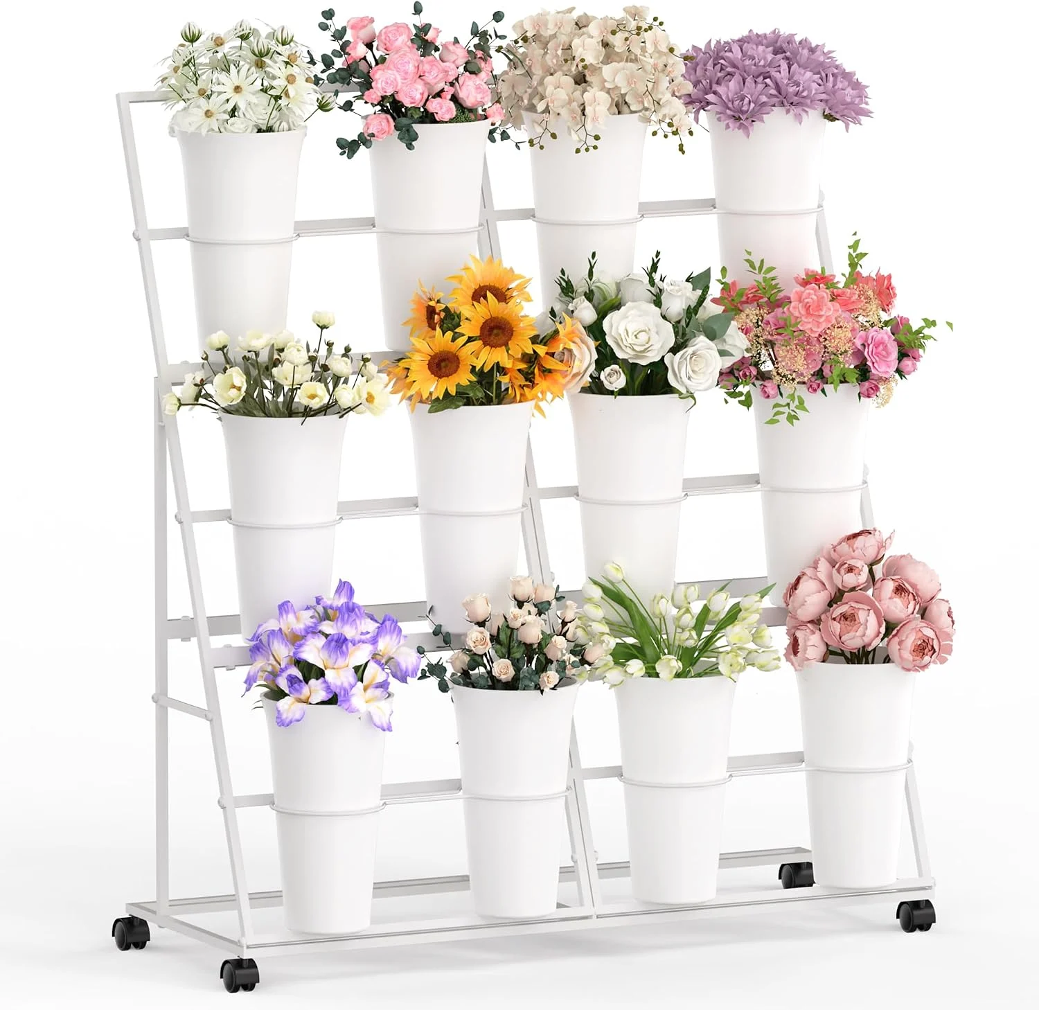 Wheeled 3‑Tier Flower Display Stand