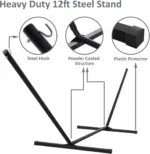Grey Double Hammock With Stand - Image 8
