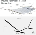 Grey Double Hammock With Stand - Image 3