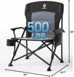 Black Heavy‑Duty Camping Chair - Image 3
