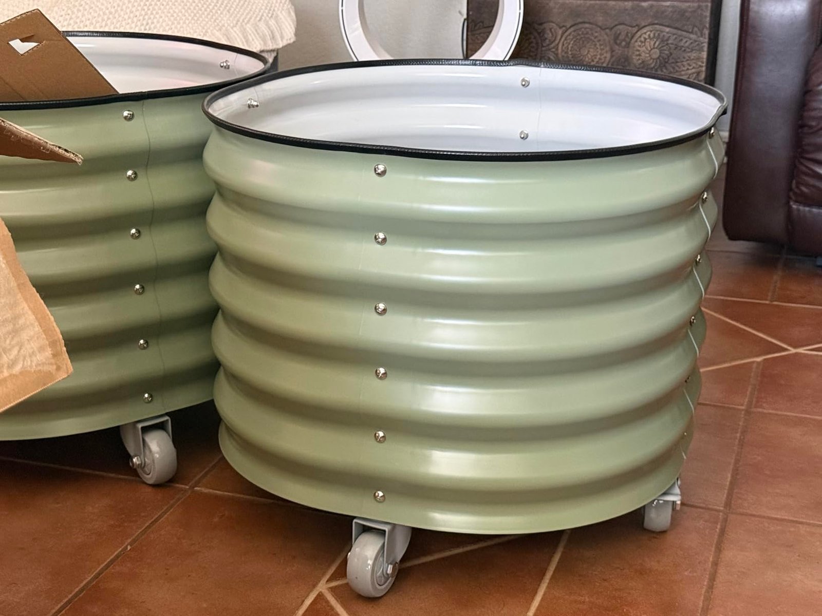 Rolling Metal Tree Planter Pot 2 Pack photo review