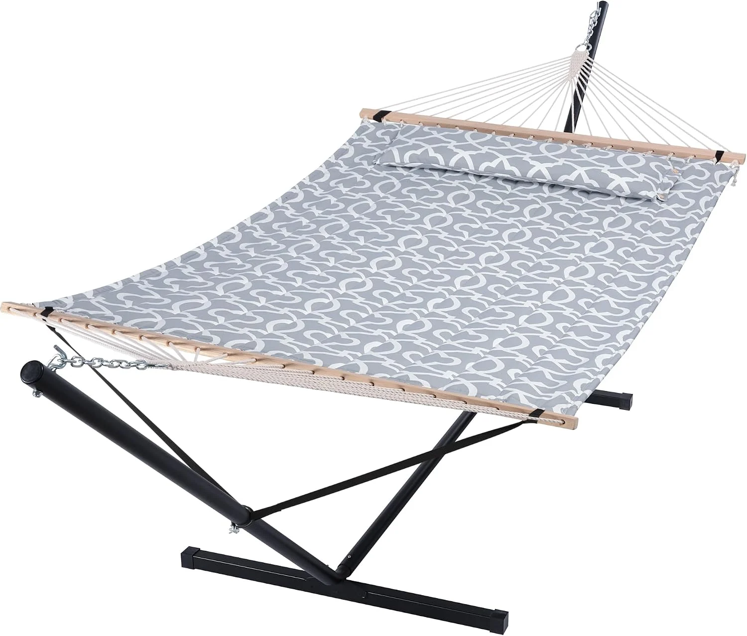 Grey Double Hammock With Stand