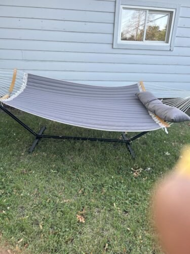 Grey Double Hammock With Stand photo review