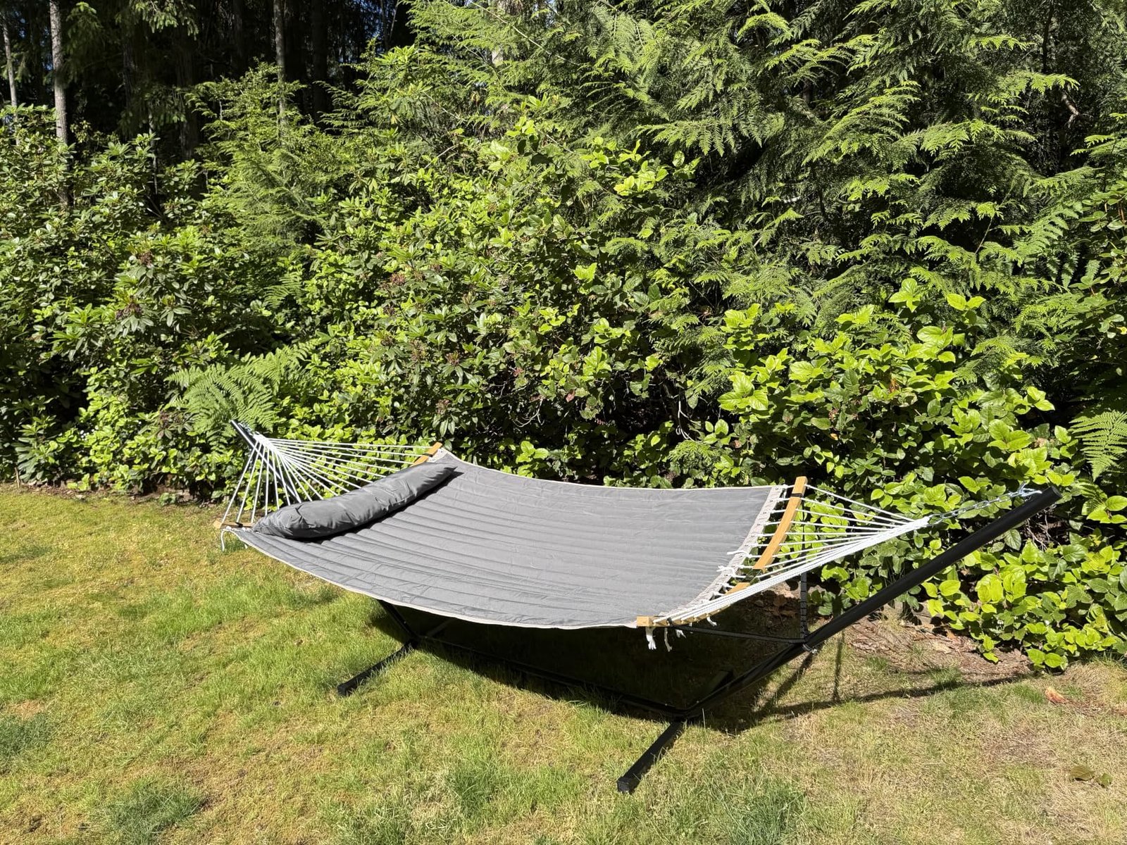 Dark grey hammock with stand photo review