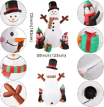 6FT Inflatable Snowman Yard Decor - Image 2