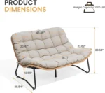 Bohemian Rattan Outdoor Loveseat - Image 2