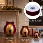 Gold Inflatable Christmas Bells - Image 3