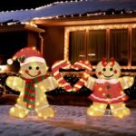 2Pcs LED Gingerbread Man Christmas Decor